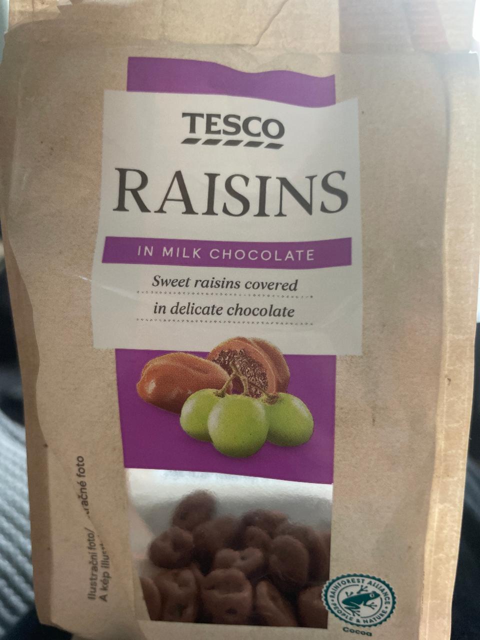 Fotografie - Raisins in milk chocolate Tesco