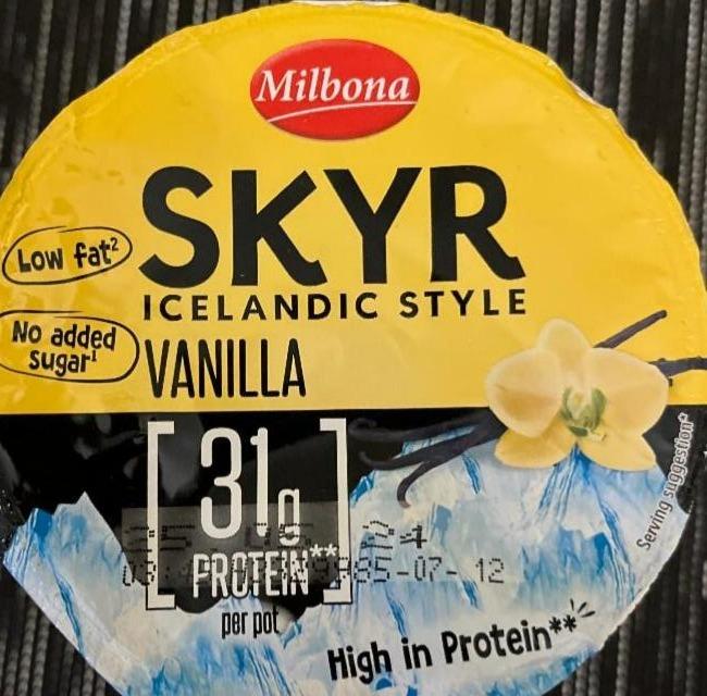 Fotografie - Skyr 31g protein 0,2% fat Vanilla Milbona