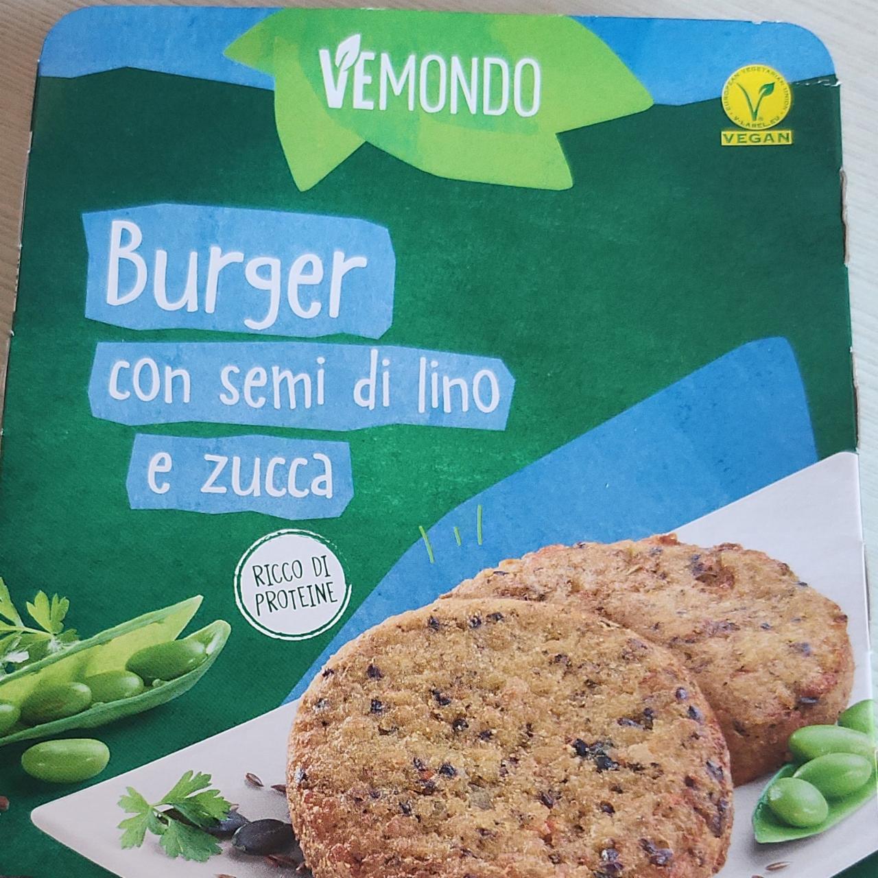 Fotografie - Vemondo Burger con semi di lino e zucca