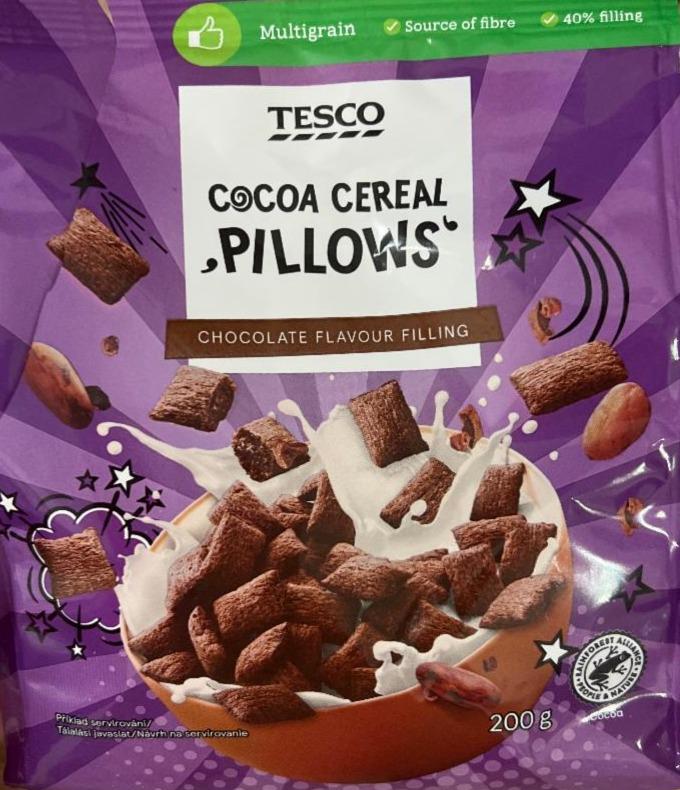 Fotografie - Cocoa cereal pillows chocolate flavour filling Tesco