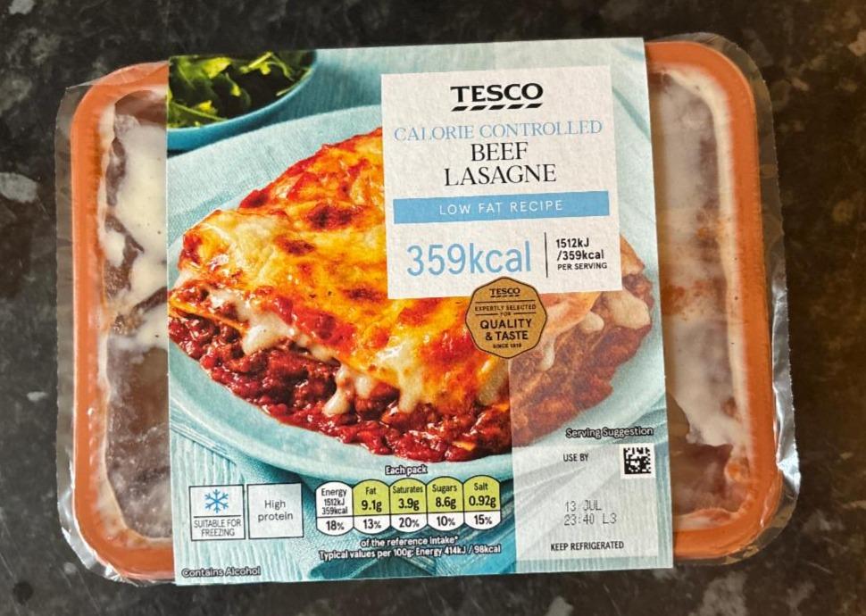 Fotografie - Beef Lasagne Calorie Controlled Tesco