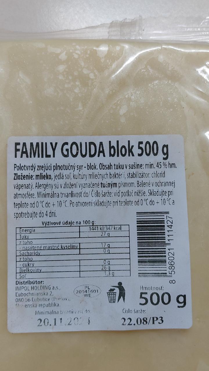 Fotografie - Family Gouda blok 500g