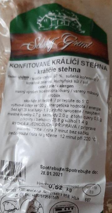 Fotografie - Konfitované králičí stehna Selský Grunt