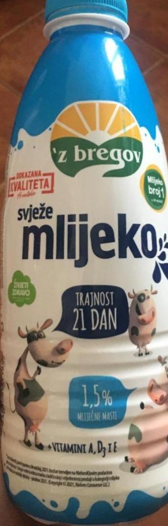 Fotografie - Svježe mlijeko 1,5% 'z bregov