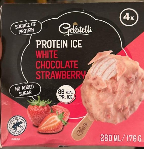 Fotografie - Protein Ice White chocolate strawberry Gelatelli