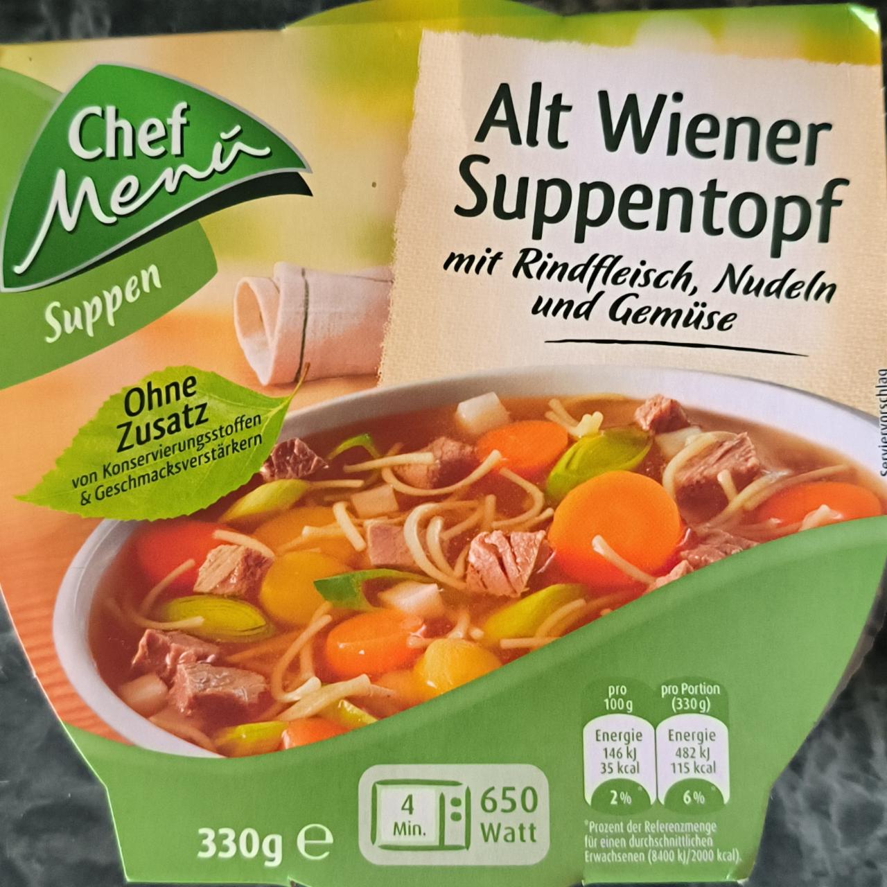 Fotografie - Alt Wiener Suppentopf Chef Menu