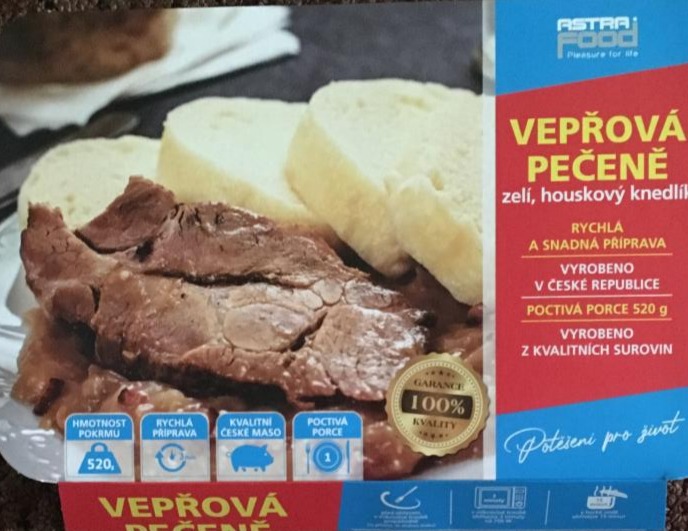 Fotografie - Vepřová pečeně, zelí, houskový knedlík Astrafood