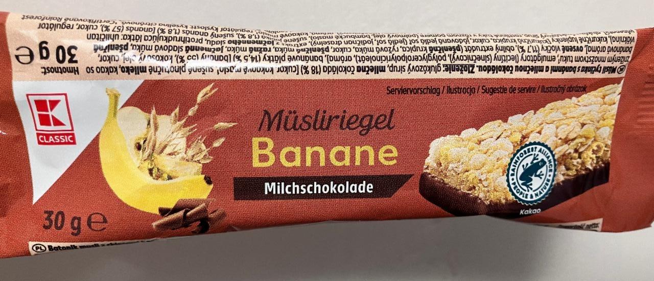 Fotografie - Müsliriegel Banane Milchschokolade K-Classic