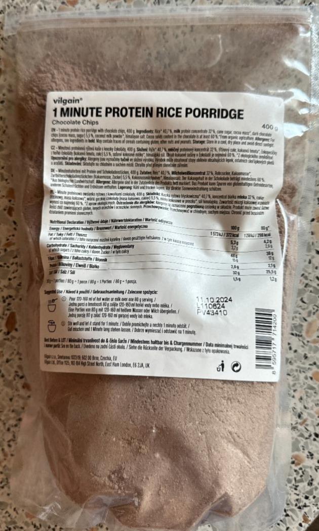 Fotografie - 1 Minute Protein Rice Porridge Chocolate Chips Vilgain