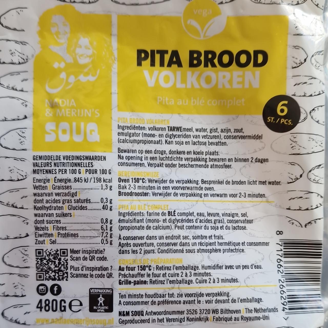 Fotografie - pita brood volkoren Souq