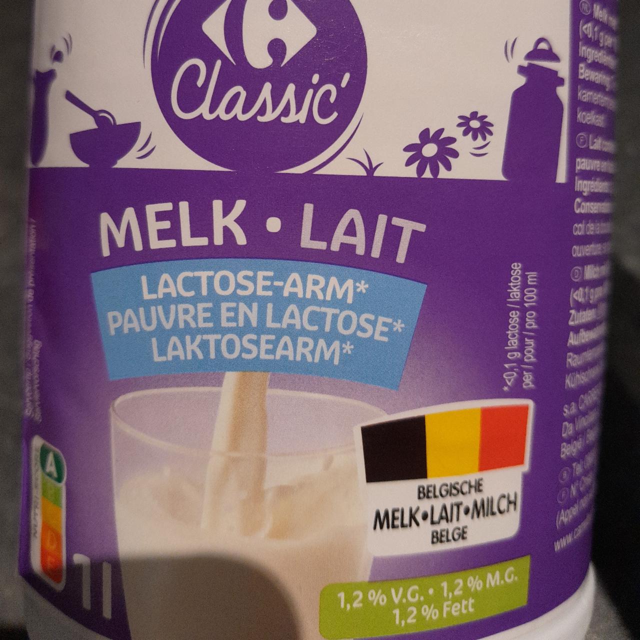 Fotografie - Carrefour Classic melk 1.2% Lactose-arm