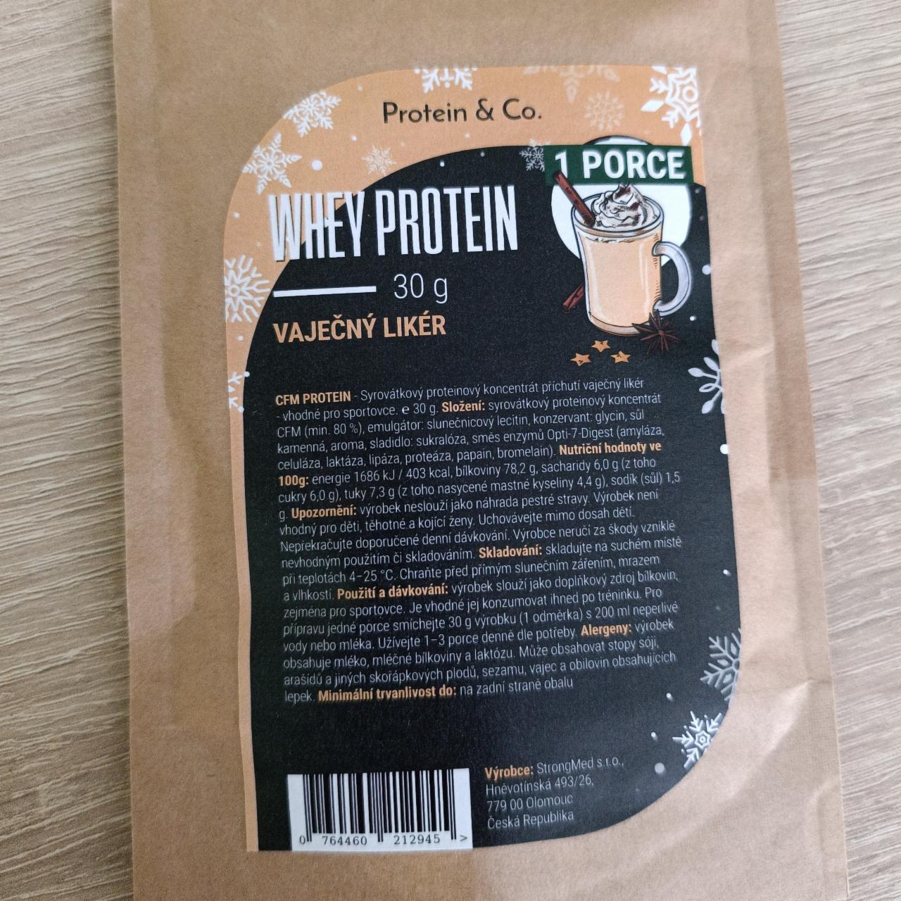 Fotografie - Whey protein vaječný likér Protein & Co.