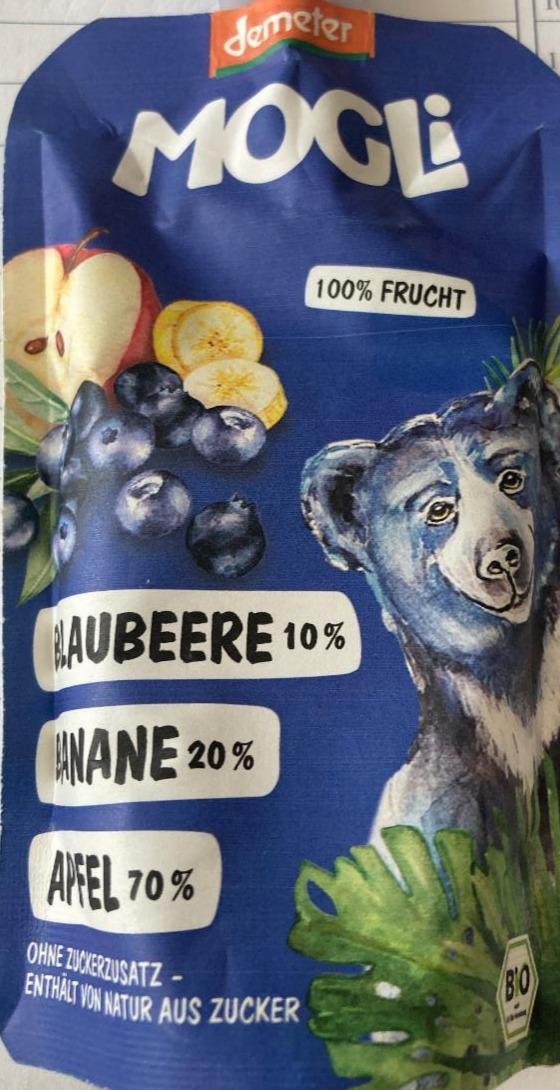 Fotografie - Mogli Blaubeere, Banane, Apfel Demeter