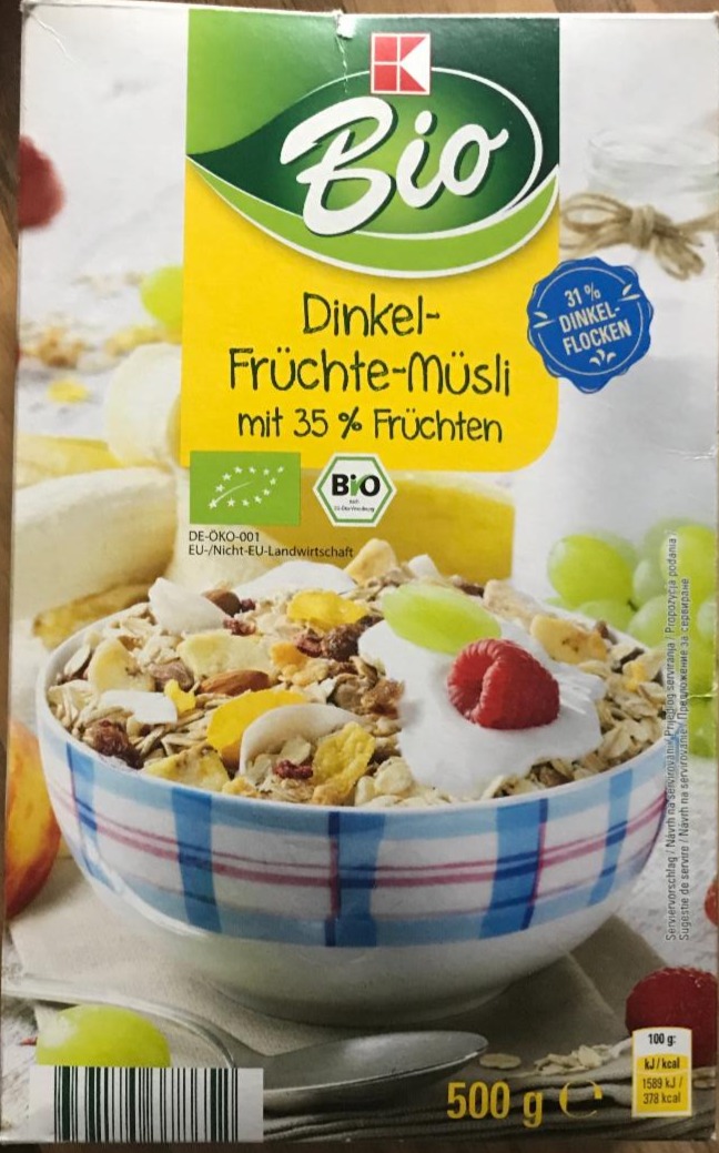 Fotografie - Dinkel Fruchte Musli mit 35% fruchten K-Bio