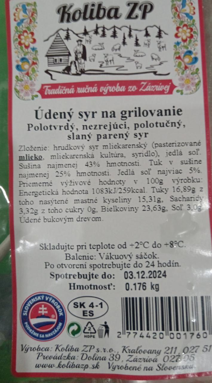 Fotografie - Údený syr na grilovanie Koliba ZP