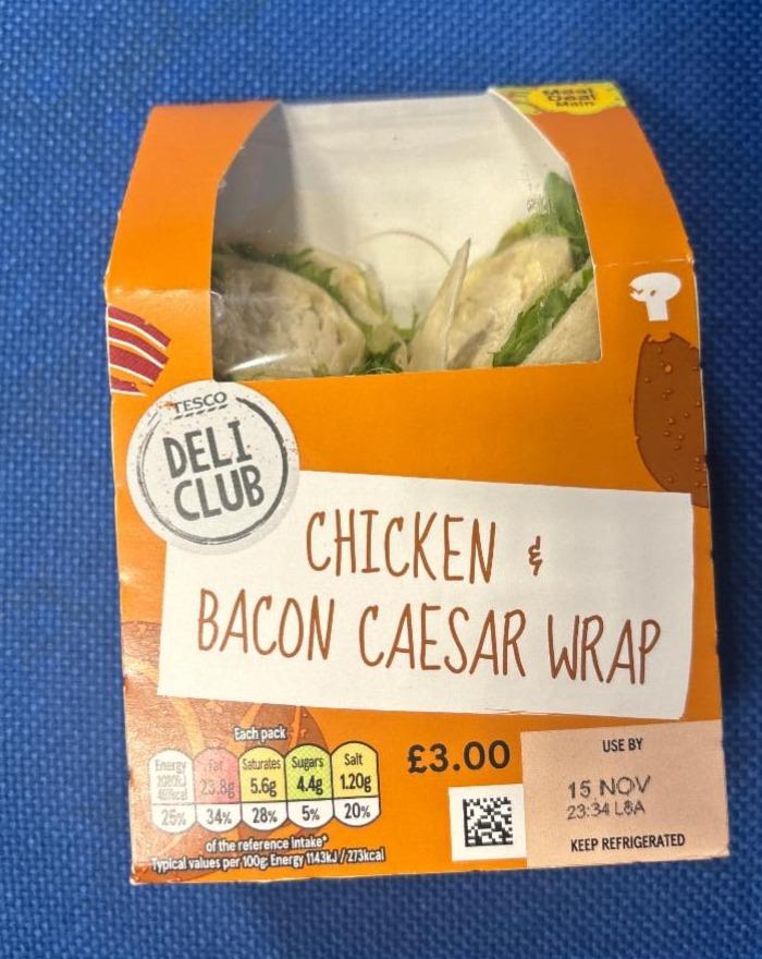 Fotografie - Chicken & Bacon Caesar Wrap Tesco