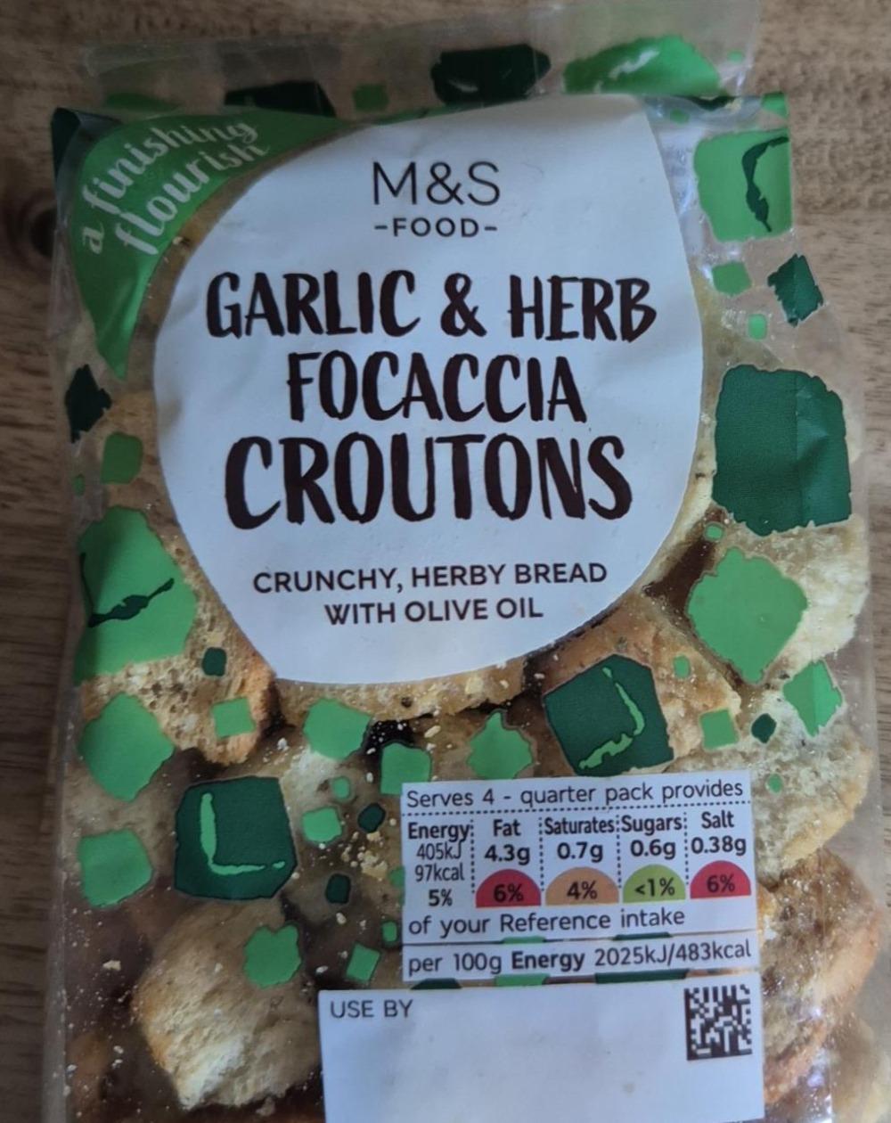 Fotografie - Garlic & Herb Focaccia Croutons M&S Food