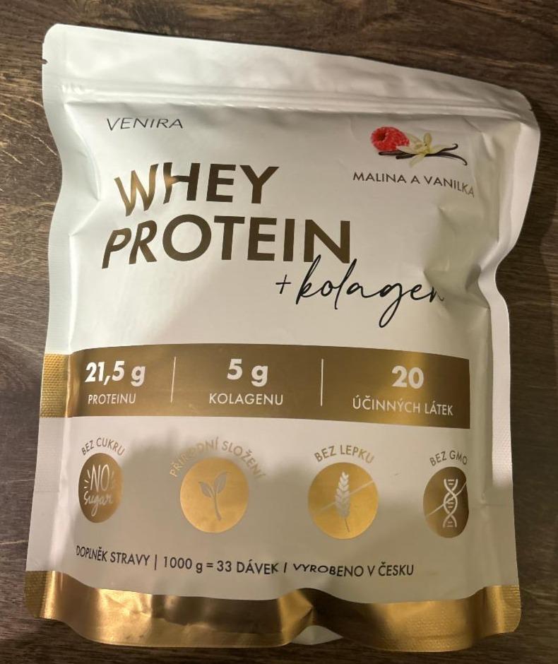 Fotografie - Whey Protein + kolagen Malina a Vanilka Venira