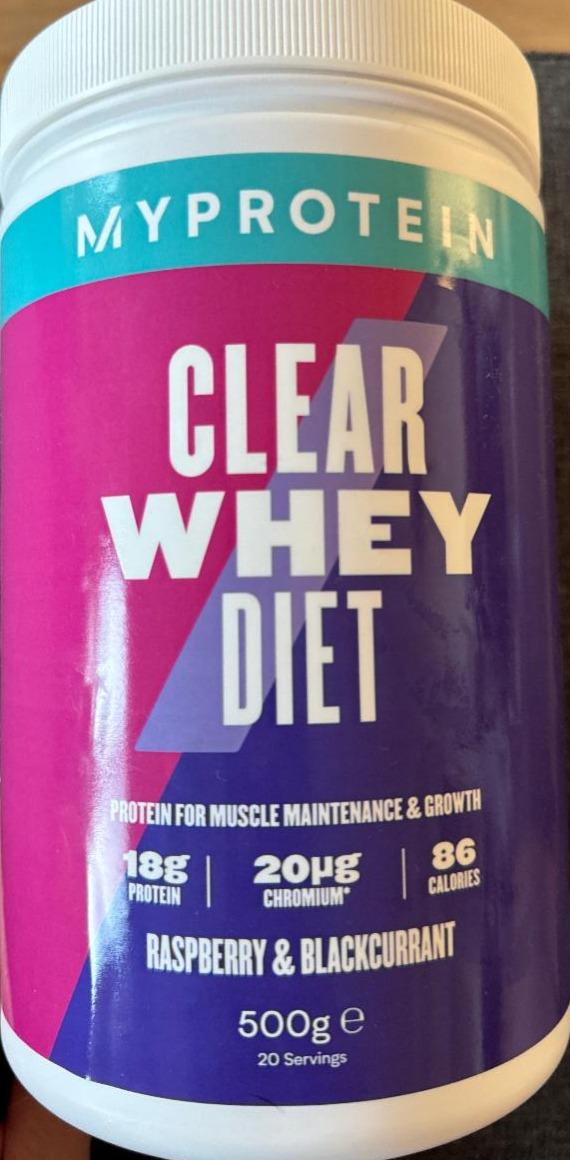 Fotografie - Clear Whey Diet Raspberry & Blackcurrant Myprotein