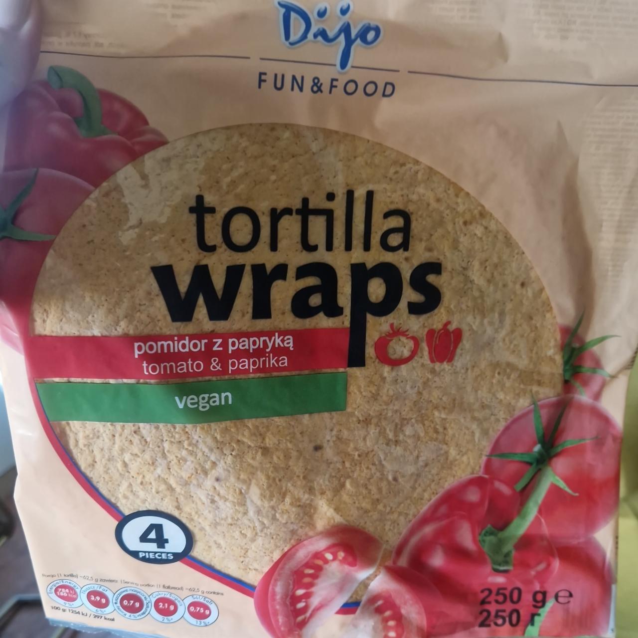 Fotografie - Tortilla wraps tomato & paprika vegan Dijo