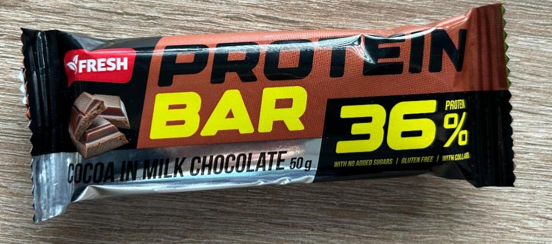 Fotografie - Protein Bar Cocoa In Milk Chocolate Fresh