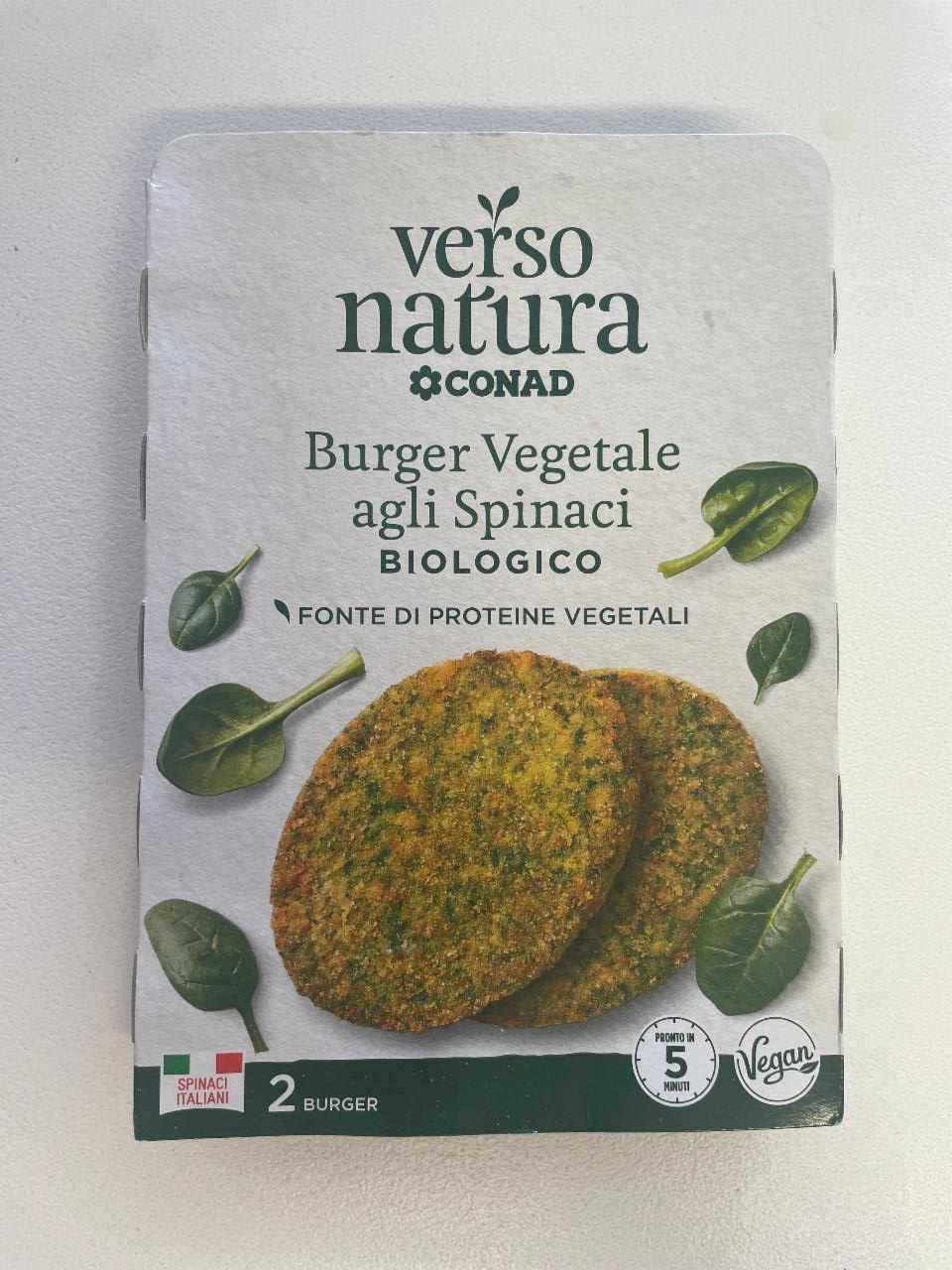 Fotografie - Burger Vegetale agli Spinaci verso natura Conad