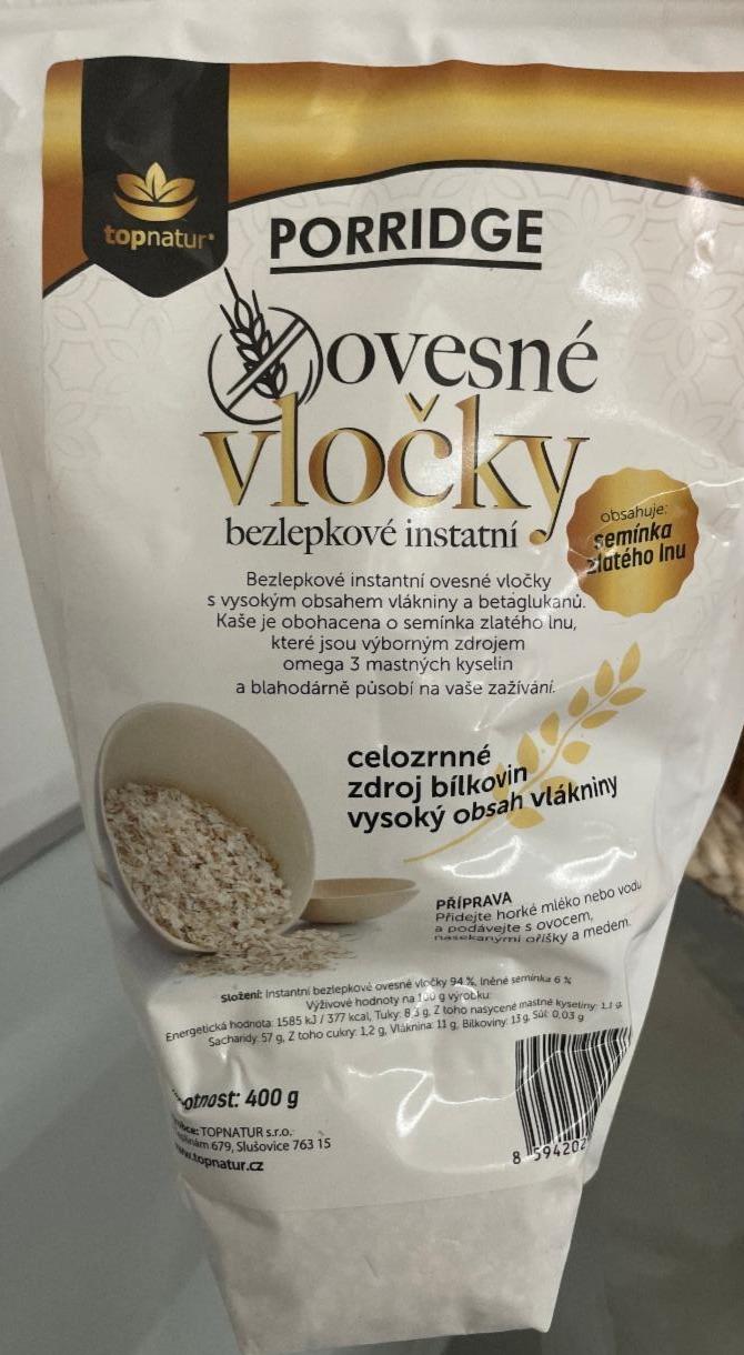 Fotografie - Porridge ovesné vločky bezlepkové instantní Topnatur