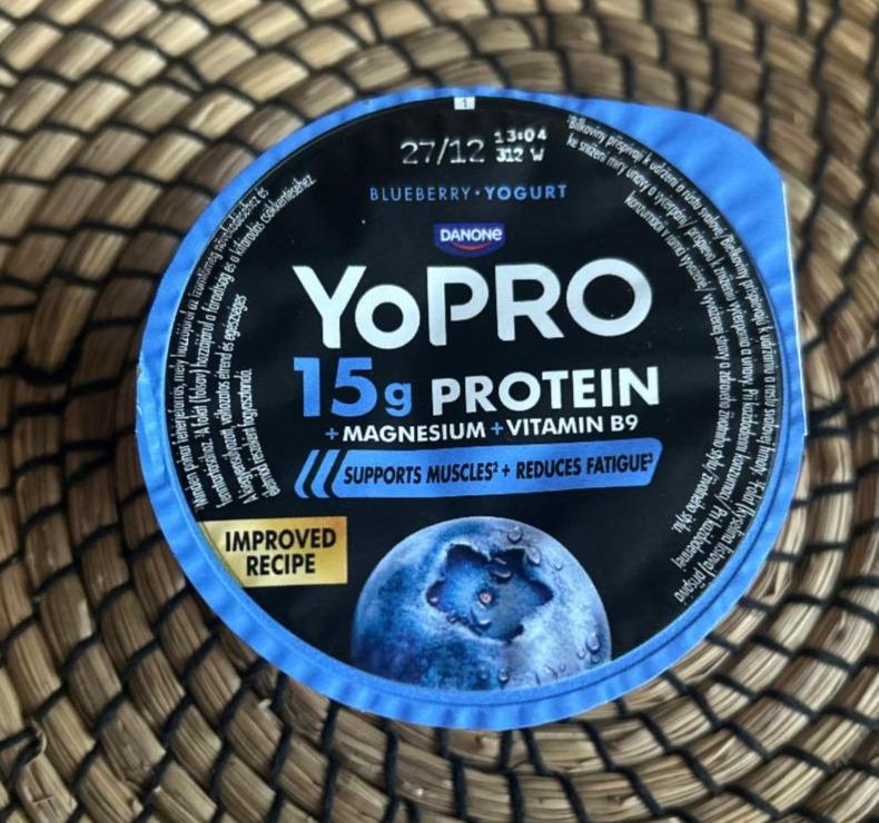 Fotografie - YoPro 15g Protein Blueberry Yogurt Danone