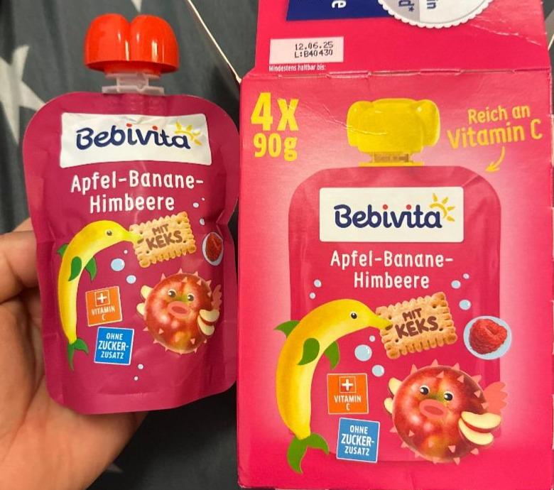 Fotografie - Apfel-Banane-Himbeere mit keks Bebivita