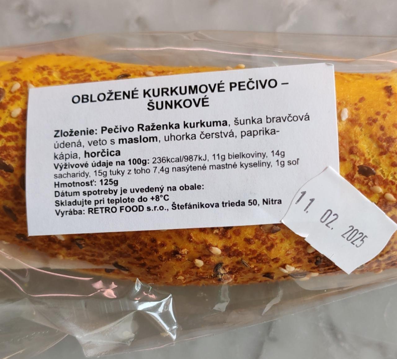 Fotografie - Obložené Kurkumové Pečivo - Šunkové Retro Food