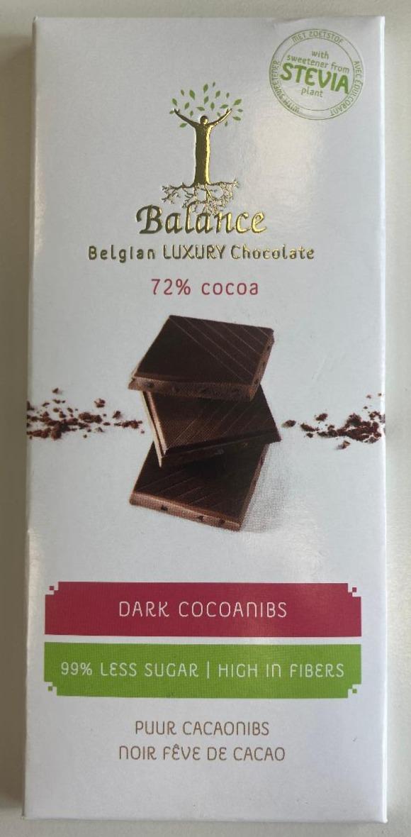 Fotografie - Belgian Luxury Chocolate 72% Dark Cocoanibs Balance
