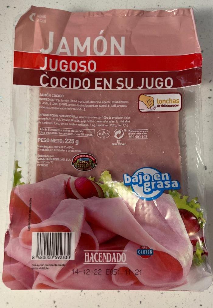 Fotografie - Jamón Jugoso Cocido en su jugo Hacendado