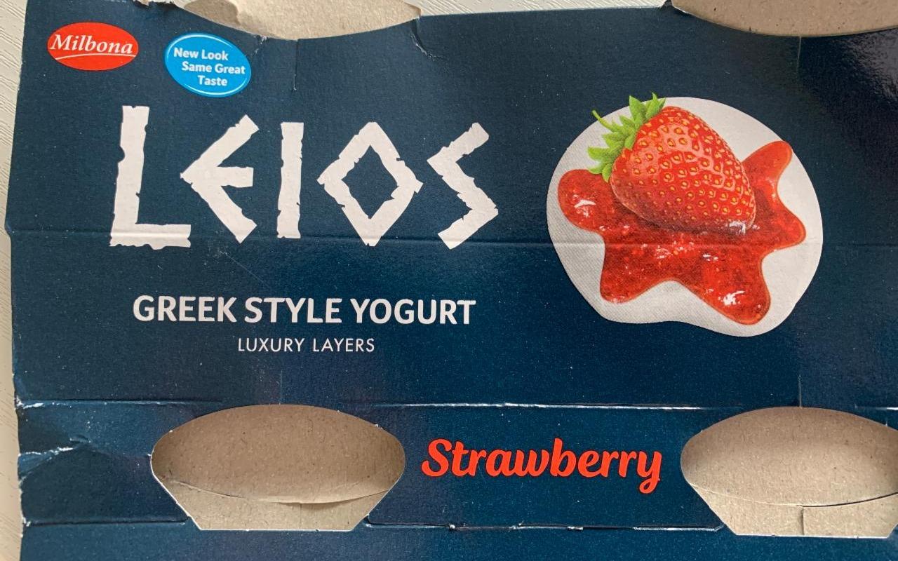 Fotografie - Leios greek style yogurt strawberry Milbona