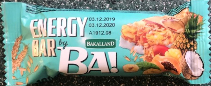 Fotografie - BA! Energy bar 5 tropical fruits Bakalland