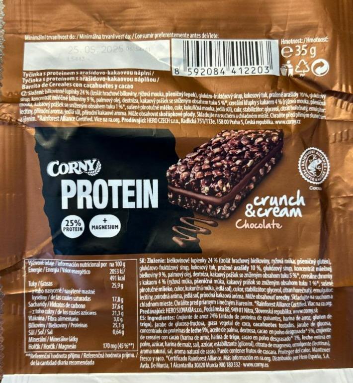 Fotografie - Protein crunch & cream chocolate Corny