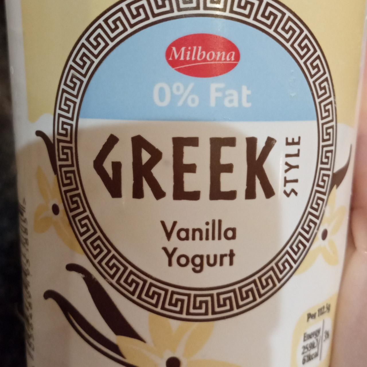 Fotografie - Greek Style Vanilla Yogurt 0% Fat Milbona