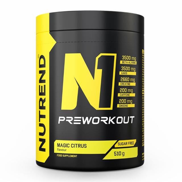 Fotografie - N1 preworkout magic citrus sugar free Nutrend