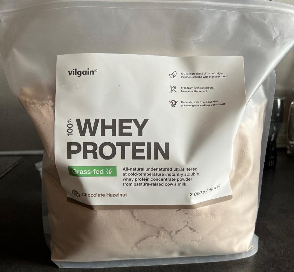 Fotografie - 100% Whey Protein Grass-fed Chocolate Hazelnut Vilgain