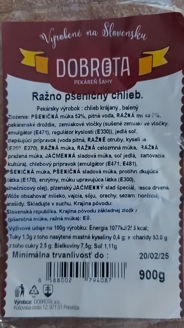 Fotografie - Ražno pšeničný chlieb Dobrota