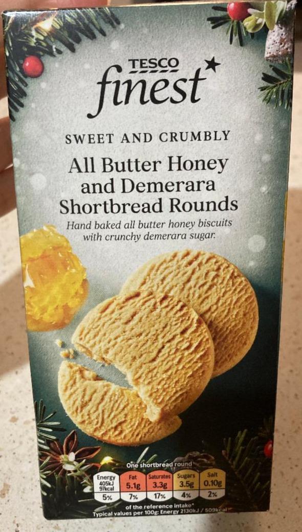 Fotografie - All Butter Honey and Demerara Shortbread Rounds Tesco finest