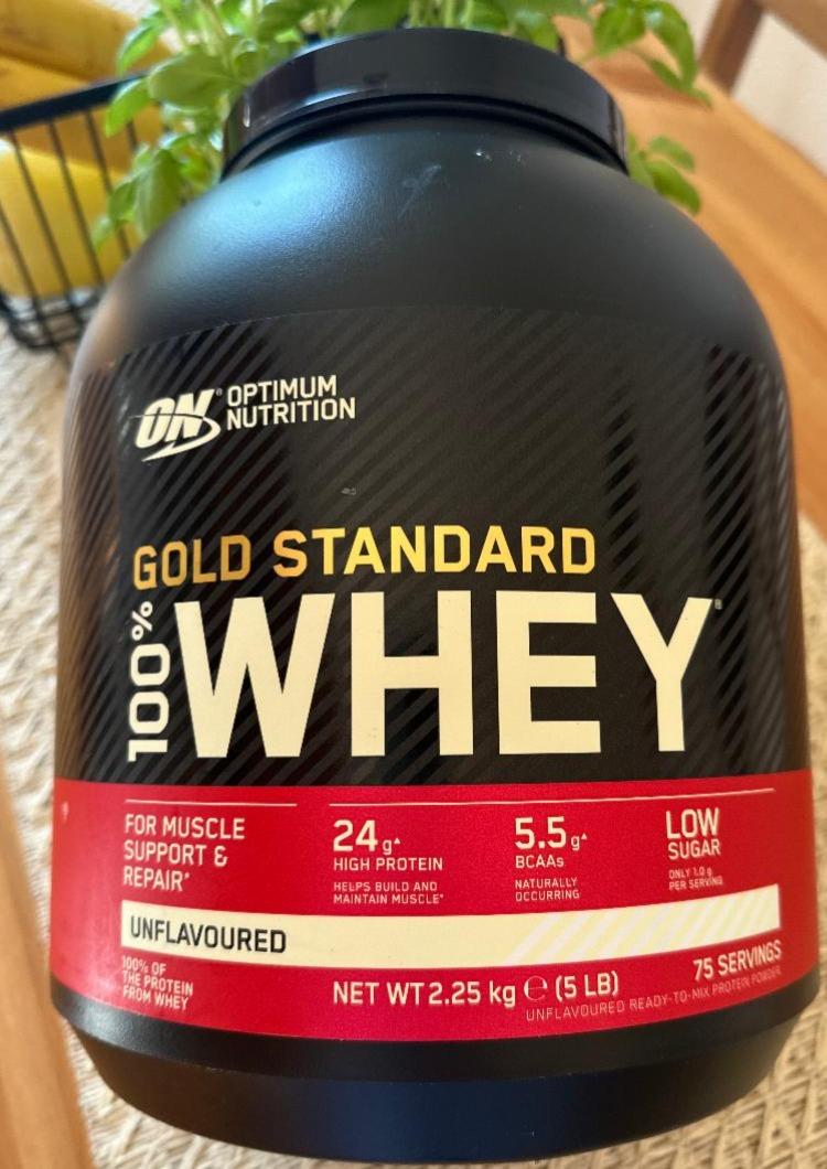 Fotografie - Gold Standard 100% Whey Unflavoured Optimum Nutrition