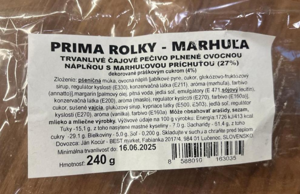 Fotografie - Prima rolky - Marhuľa