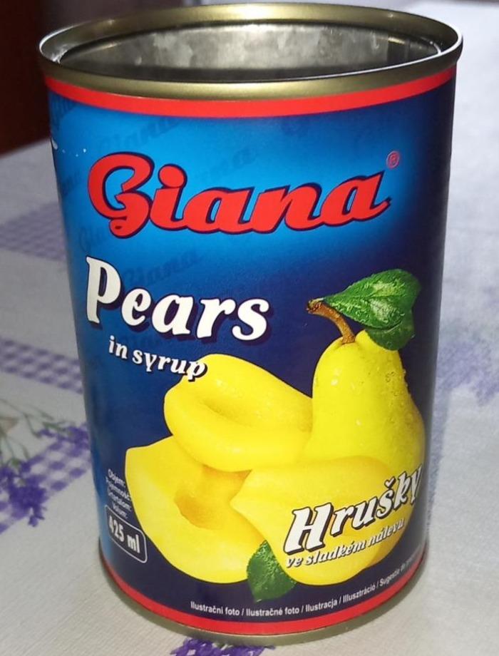 Fotografie - Pears in syrup Hrušky ve sladkém nálevu Giana