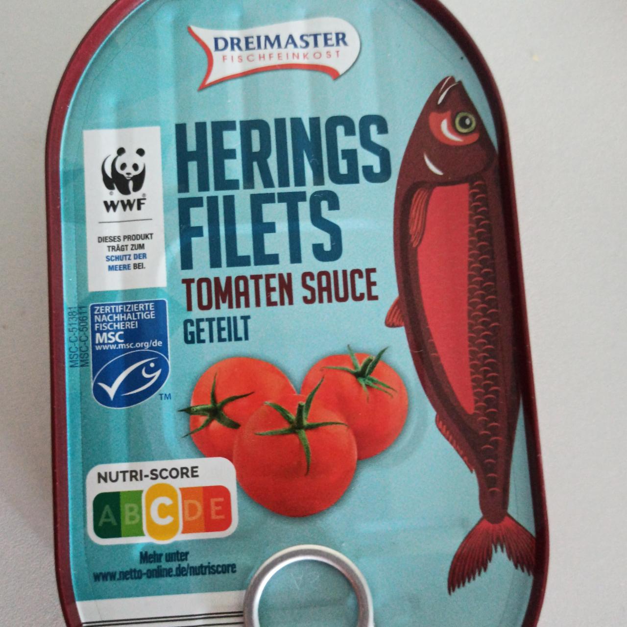 Fotografie - Herings Filets Tomaten Sauce Dreimaster