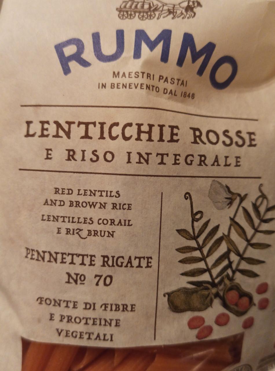 Fotografie - Pennette Rigate No. 70 Lenticchie Rosse e Riso integrale Rummo