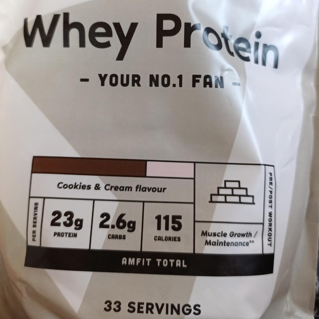 Fotografie - Whey Protein Cookies & Cream flavour Amfit