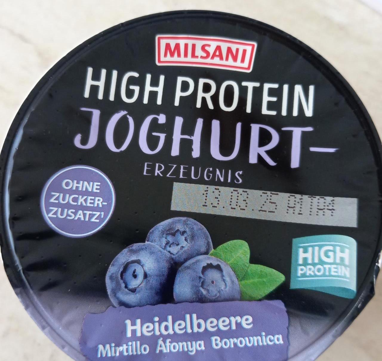 Fotografie - High Protein Joghurt-Erzeugnis Heidelbeere Milsani