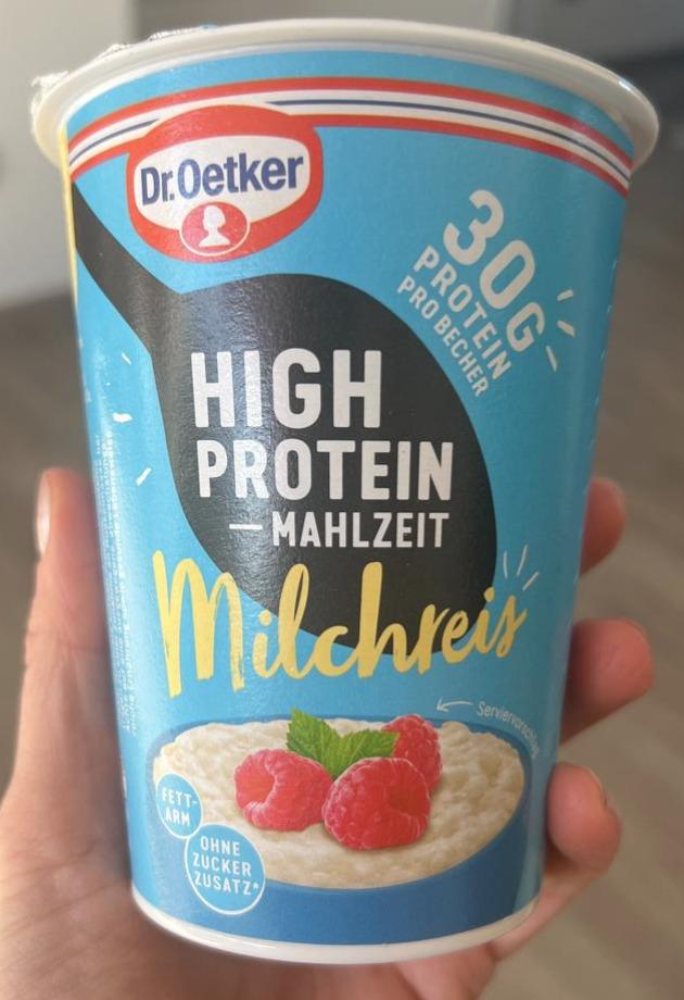 Fotografie - High Protein - Mahlzeit Milchreis Dr.Oetker