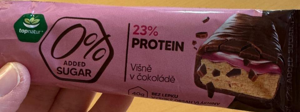 Fotografie - 23% Protein Višně v čokoládě 0% added sugar Topnatur