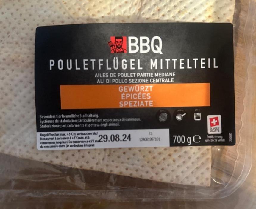 Fotografie - Pouletfügel Mittelteil BBQ